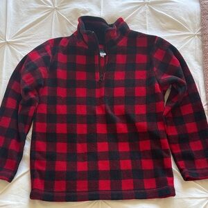 The Children's Place Red and Black Buffalo Plaid Quarter-Zip Fleece